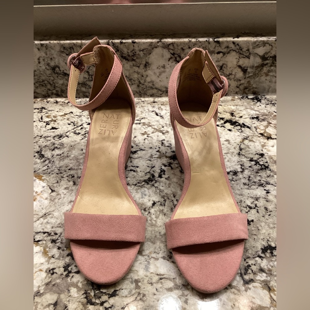 NATURALIZER Womens Pink Padded Adjustable Stretch London Wedge Sandals size 6 - Picture 9 of 9